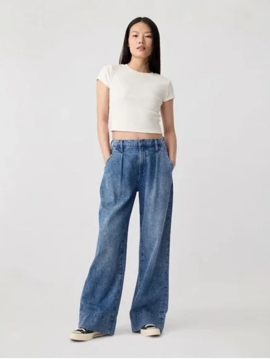 GAP Denim - NWT GAP High Rise Pleated Wide Leg Jeans Sz 8